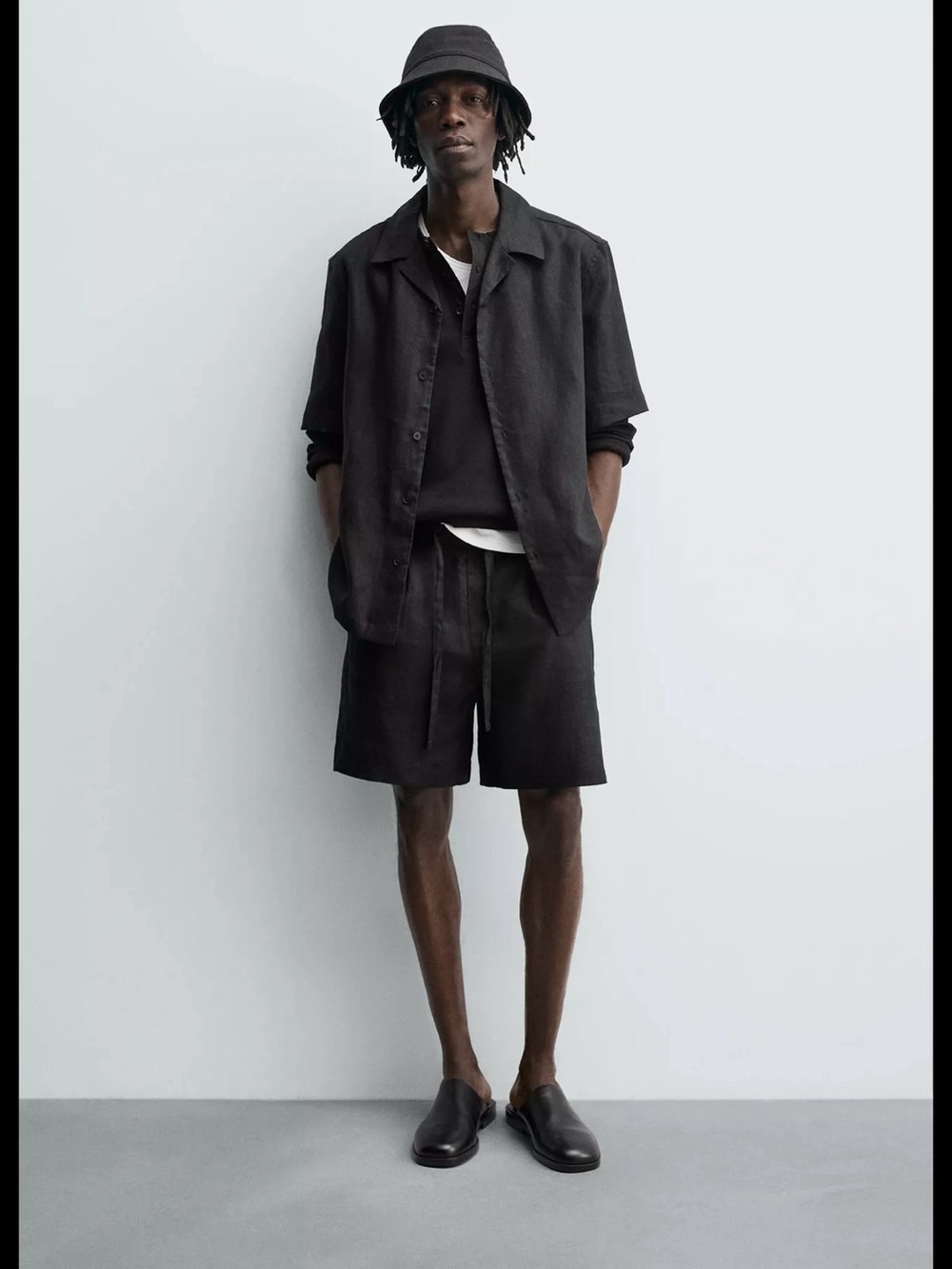 Zara Men's 100% linen relaxed fit set